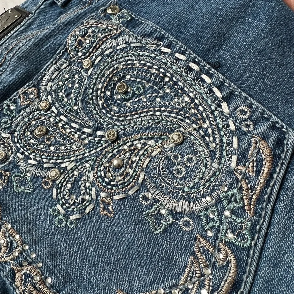 EARL JEANS denim shorts embellished pockets size 24W - Picture 4 of 6
